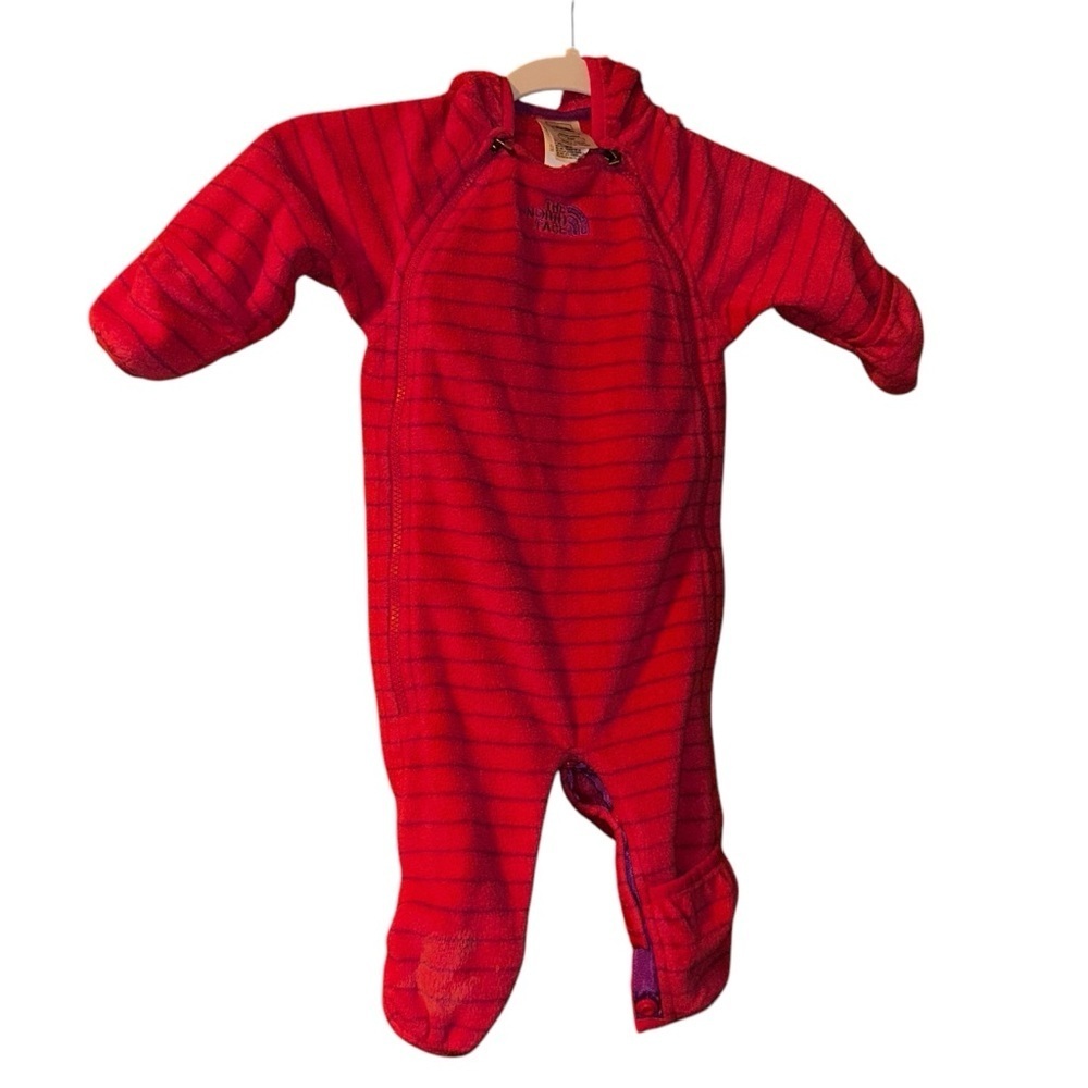 North Face Baby pink fleece bunting Coverall snowsuit infant 3-6 months
